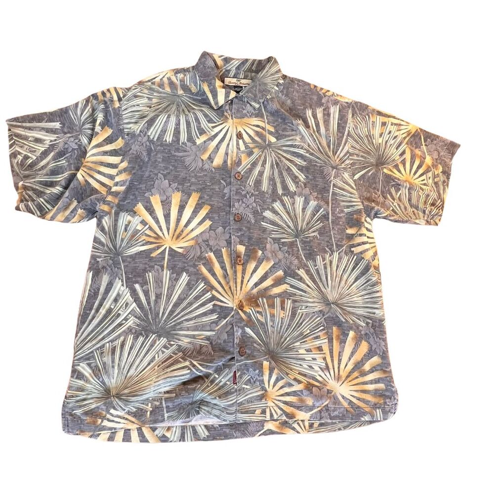 Tommy Bahama 100% Silk Hawaiian Shirt Vacation Resort Top Button Down Size Large